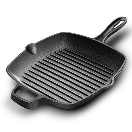 京東商品 炊大皇牛排煎鍋26cm健康無涂層厚鑄鐵煎盤條棱紋牛扒盤電磁爐通用贈防燙柄套 牛排夾圖片大全 郵樂官方網站